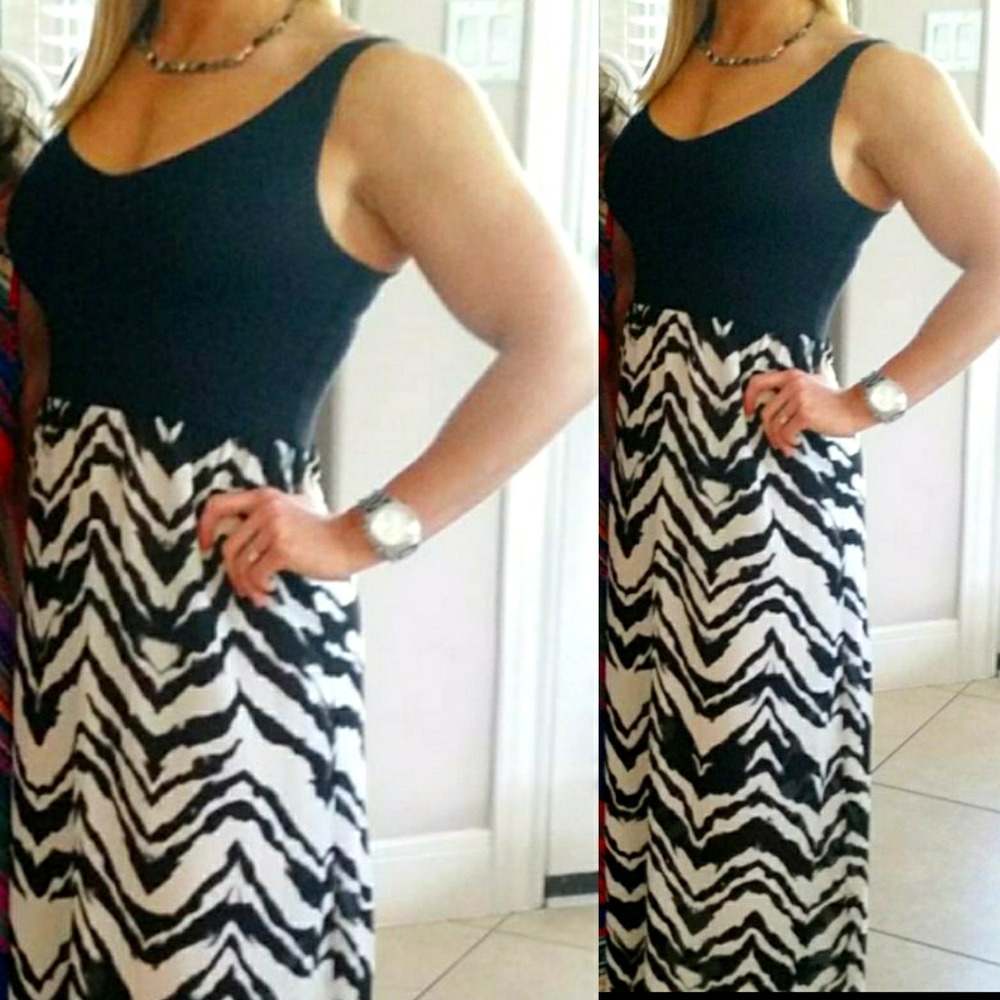 Black and white Maxi Dress